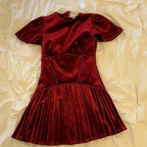 Velvet pleated dress